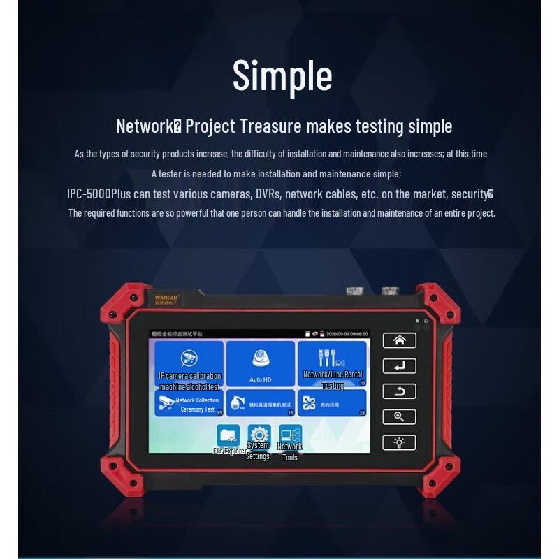 WANGLU IPC-5100C Сетевой и видеотестер CN вилка (адаптер в комплекте)