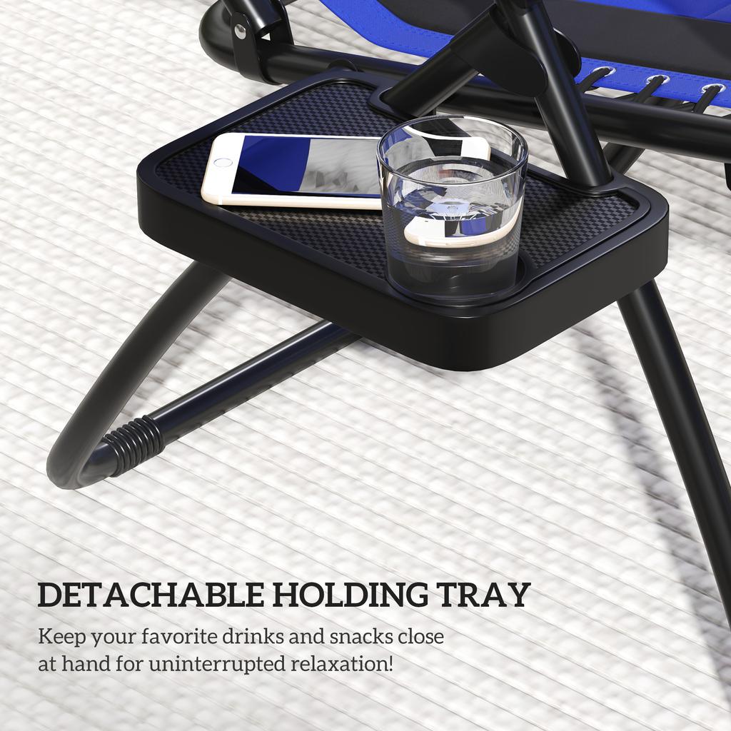 Zero Gravity Lounger Chair, Folding Reclining Patio Chair with Shade Cover, Padded Seat, Cup Holder, Soft Cushion and Headrest for Poolside, Camping