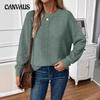 Autumn and Winter Women's Plus Size Simple Solid Colour Pullover Knit Sweater