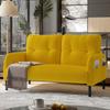 Corduroy Two-Seater with Comfort Upholstery High Backrest & Side Pockets Metal Legs Inviting Softness Optimal Support Perfect for Home Office Lounges