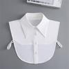 Chiffon Fake Collar Unisex White Lapel Button Down Half Shirt Detachable Collar Formal Suits Neckwear False Collar Accessories