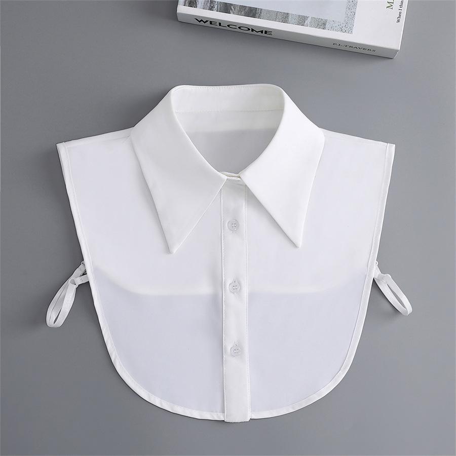 Chiffon Fake Collar Unisex White Lapel Button Down Half Shirt Detachable Collar Formal Suits Neckwear False Collar Accessories