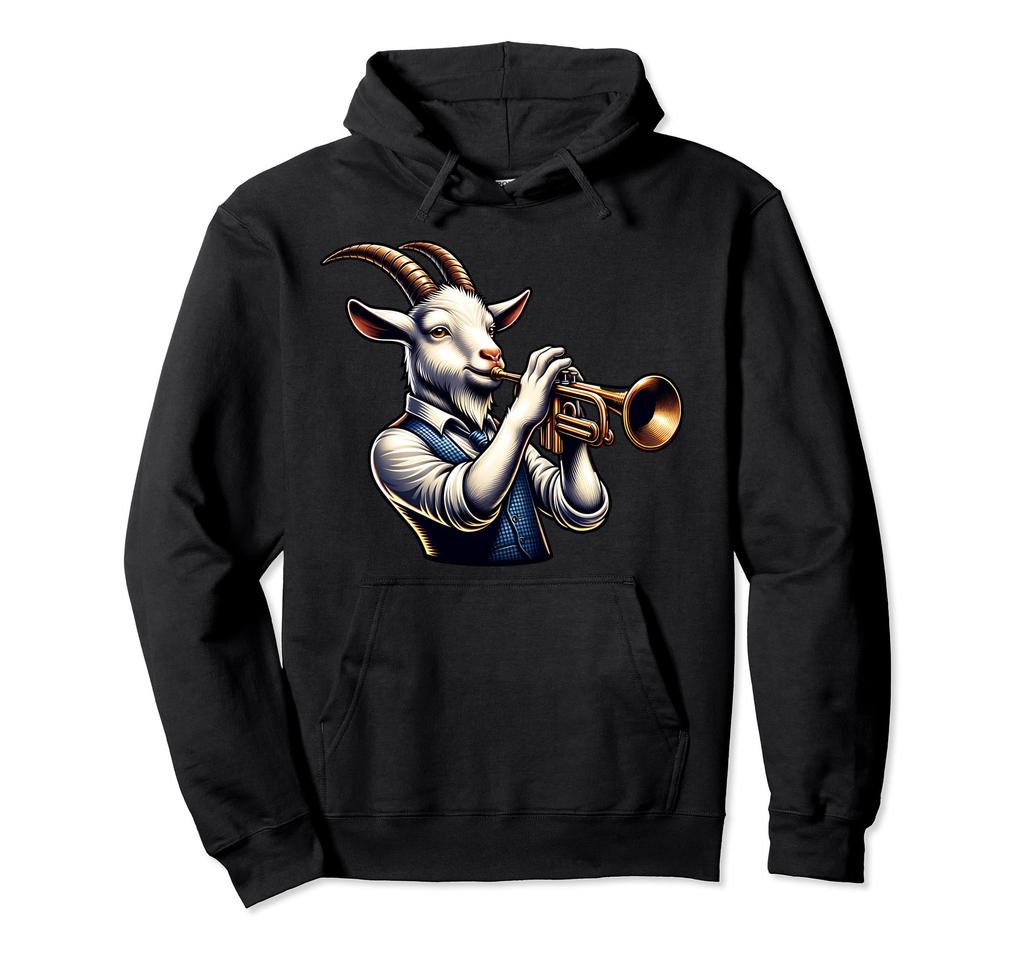 Goat Trumpeter Cool Musician Farm Band Design Hoodie