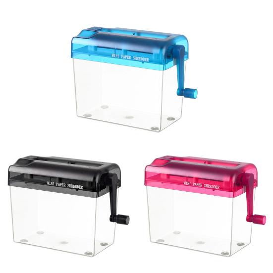 Ручной измельчитель бумаги Портативный большой емкости Прозрачный видимый противоскользящий мини-ручной инструмент для измельчения бумаги формата А4 Товары для домашнего офиса