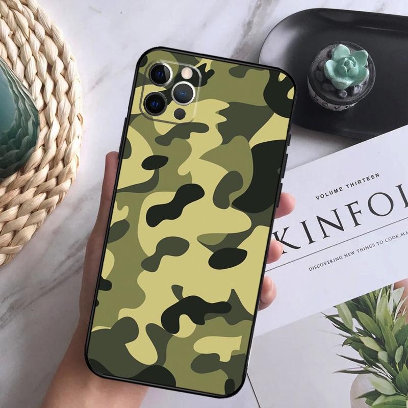Чехол Камуфляж Для iPhone 15 11 12 13 14 Pro Max XS XR X 7 8 Plus 12 13 Mini 16 Pro Max Мягкий Чехол