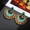 RSAMD Ethnic Retro Green Jhumka Earrings For Women Indian Jewelry Pearl Tassel Earring-Green