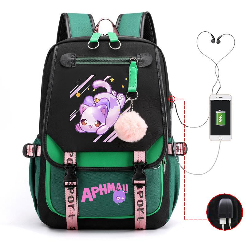 Harajuku Simple and Versatile Aphmau Junior High School Student School Bag Female Lightweight Large Capacity Middle School Student Backpack