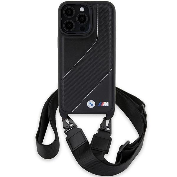 Bmw M Edition Carbon Stripe & Strap Case For Iphone 15 Pro - Black