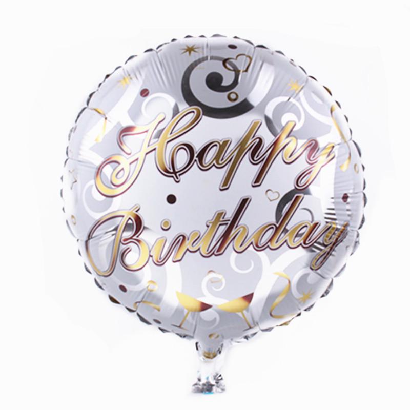 Happy Birthday Balloon Round Air Foil Balloon Kids Birthday Party Decorations Balloon Helium Baby Shower Inflatable Globos
