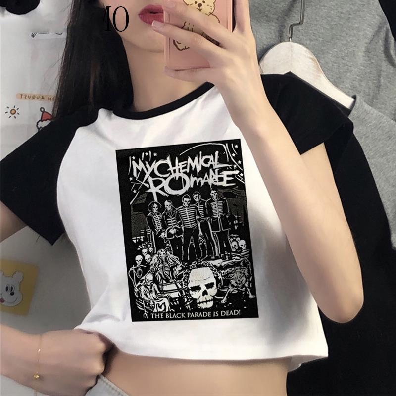 My Chemical Romance Mcr Dead новая футболка черная с коротким рукавом Parade Punk Emo Rock летние футболки повседневная укороченная футболка одежда
