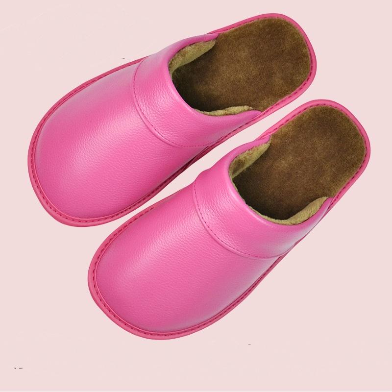 Зимние теплые роскошные домашние тапочки из коровьего спилка ручной работы для мужчин, мягкие, удобные, для спальни, для дома, на плоской подошве, для мужчин и женщин, теплые тапочки с подкладкой, обувь