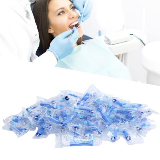 100 шт./кор. одноразовый полировщик для зубов, отбеливание полости рта, полирующий аксессуар, синий (Жесткая чашка) 