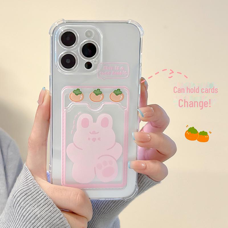 Чехол-карта Zhitai Cartoon Rabbit для iPhone 13, 14 Pro и 15 Pro Max