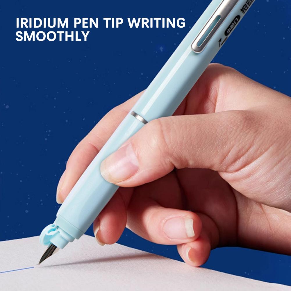 Выдвижная перьевая ручка с тонким пером, набор со сменными чернильными картриджами, ручка для практики каллиграфии для школы, офиса