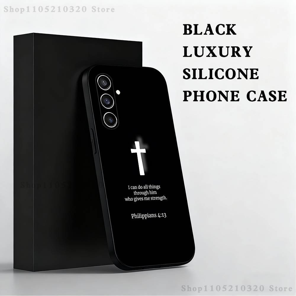 Чехол для телефона с цитатой из Библии Иисуса 'Божий План' для Samsung S 25,24,23,22,30,21,10,9,Ultra,Plus,Lite,FE,4,5 G Черный Мягкий Чехол