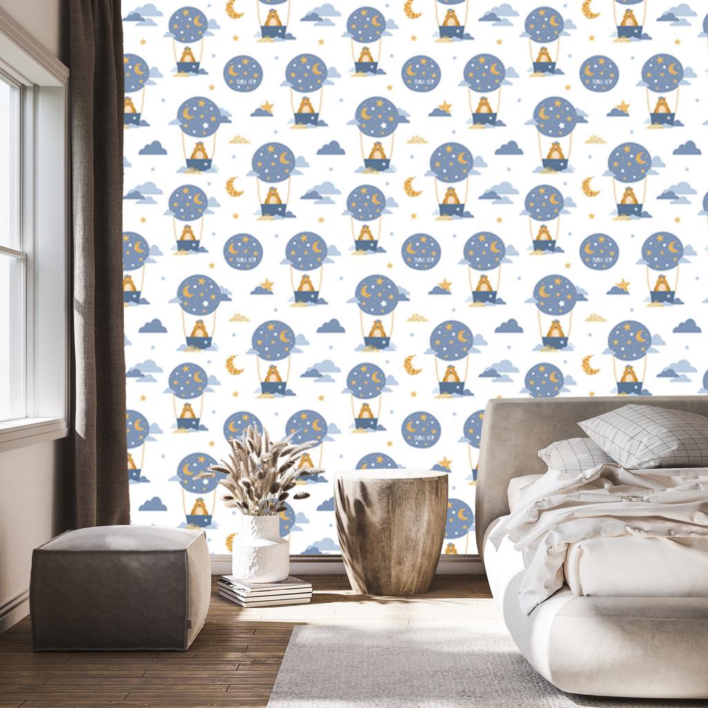 Balloons and stars wallpaper for living room and bedroom 50x1000