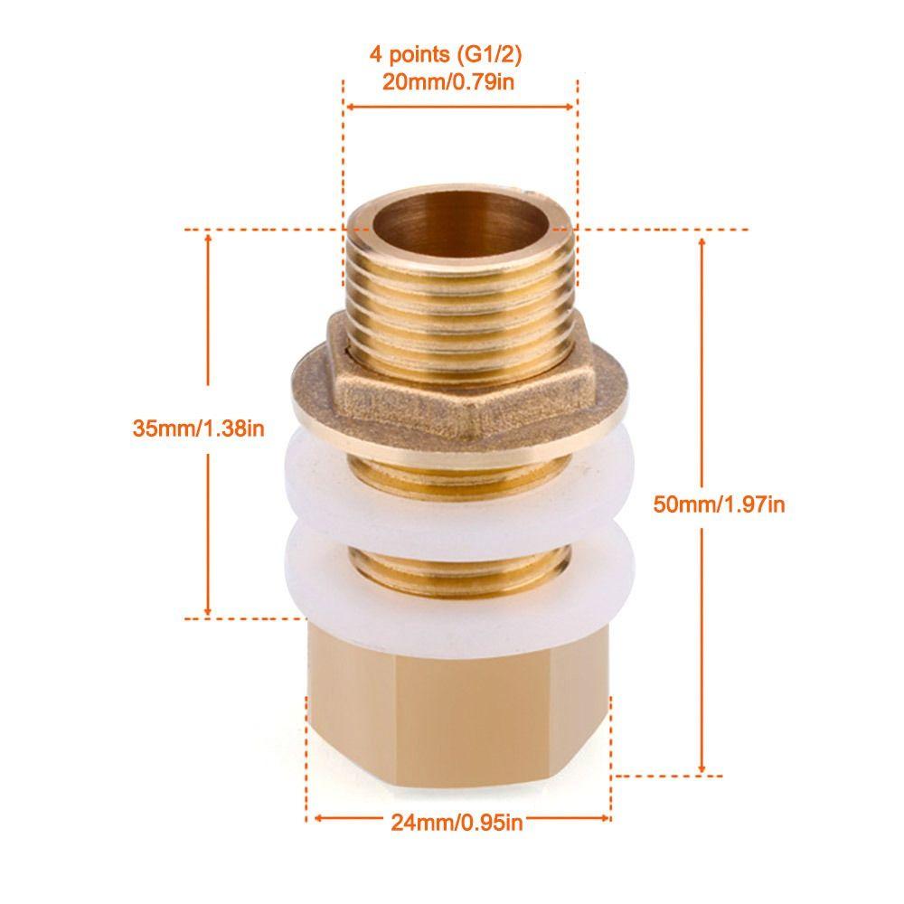 Прочный 1/2" 1/4" Соединитель для водяного бака Медная труба Силиконовая прокладка Муфта для аквариума Герметичный адаптер для шланга