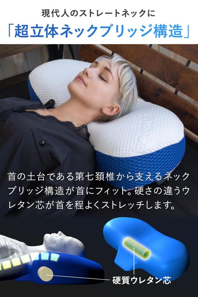 Blue Blood 4D Pillow Trinity with Cover Straight Neck Neck Pillow No Neck Pain Popular Neck Pillow Comfortable Sleep Pillow Memory Foam Pillow Side