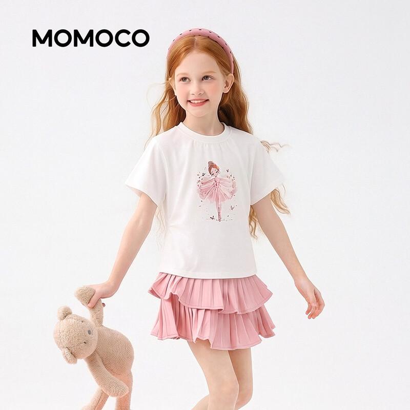 MOMOCO Детская футболка с коротким рукавом для девочки-балерины