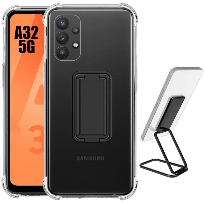 Case - BOOLING - for Samsung Galaxy A32 5G - Ultra Slim Silicone - Shockproof - Adjustable Metal Stand