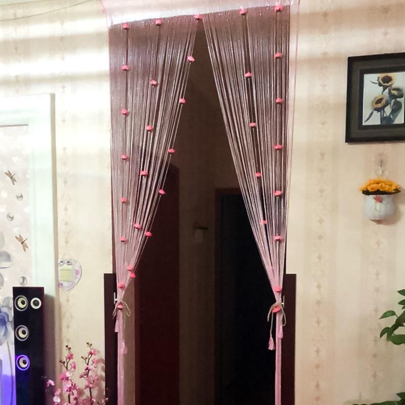 1 шт., домашний декор, роза, оконная занавеска, занавеска из полиэстера, занавеска для двери, разделитель, шелковая веревка
