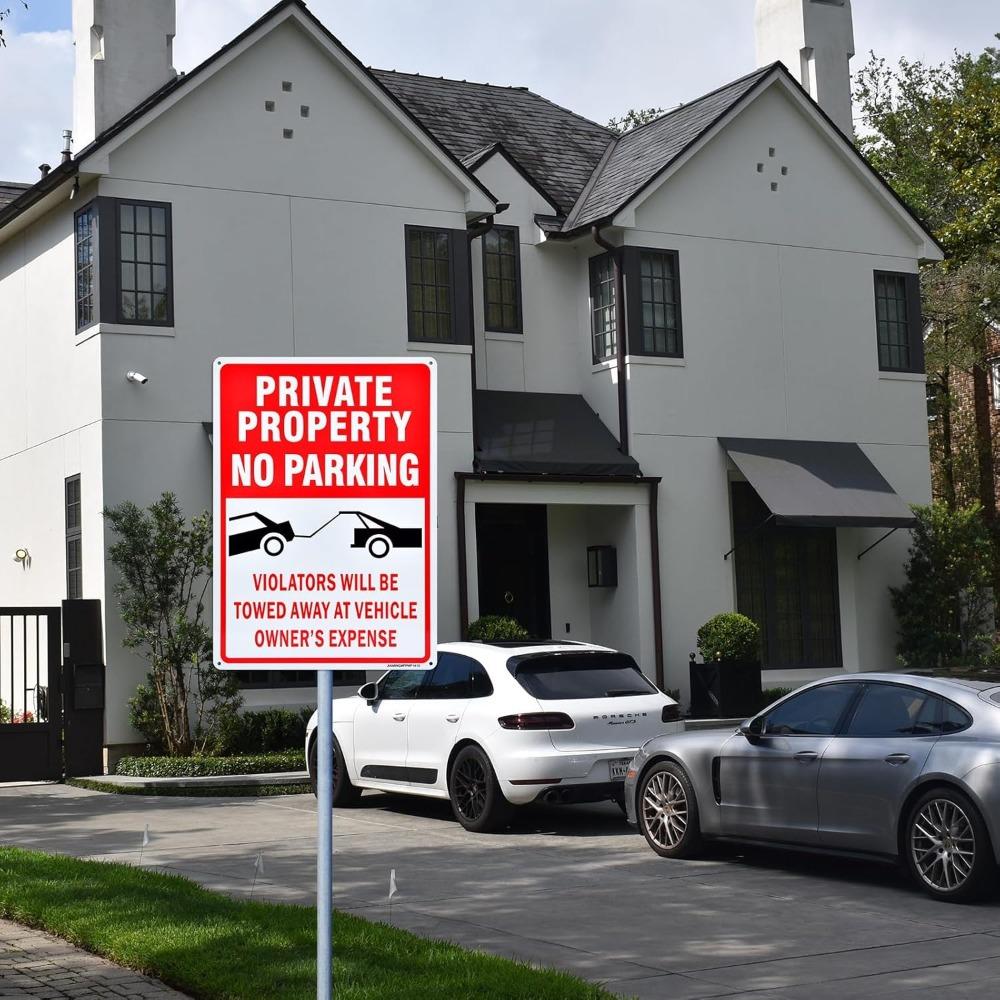 2 шт. Знак «Частная собственность. Парковка запрещена». Светоотражающий алюминиевый знак. Нарушители эвакуируются за счет владельца. Устойчивый к погодным условиям. Уличный знак для улицы