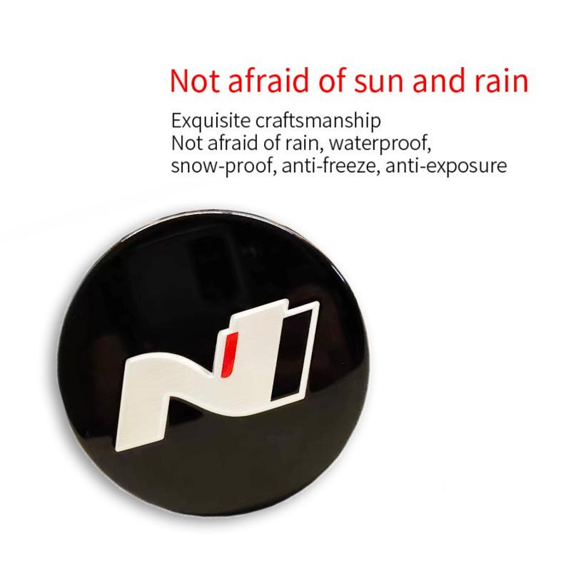 4pcs 56mm 2.2in Car Wheel Center Hub Cap FOR N LINE Veloster Kona Elantra I30 I20 Tucson Sonata 3D Emblem Stickers Cover