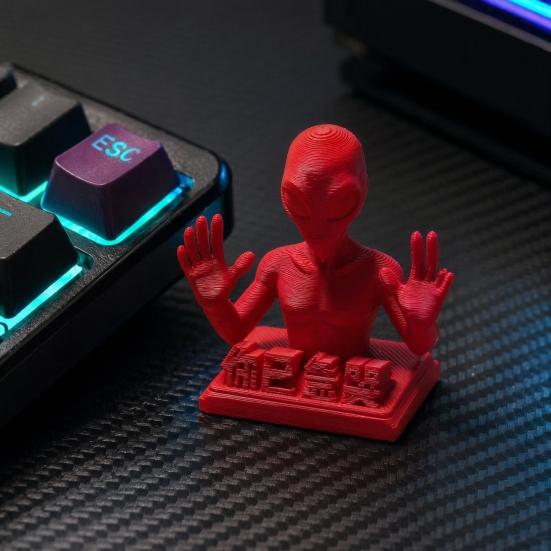 Настольное украшение 3D-печати, забавная красная инопланетная скульптура с мотивирующими цитатами для рабочего стола офисных работников, игрушка для снятия стресса, подарки для коллег