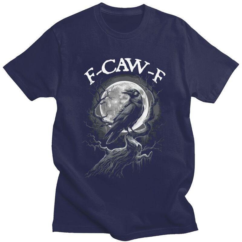F Caw F Funny Black Bird Black Crow T Shirt Men Women Short Sleeves Graphic Tee Shirt Streetwear Summer 100 Cotton Tee Tops