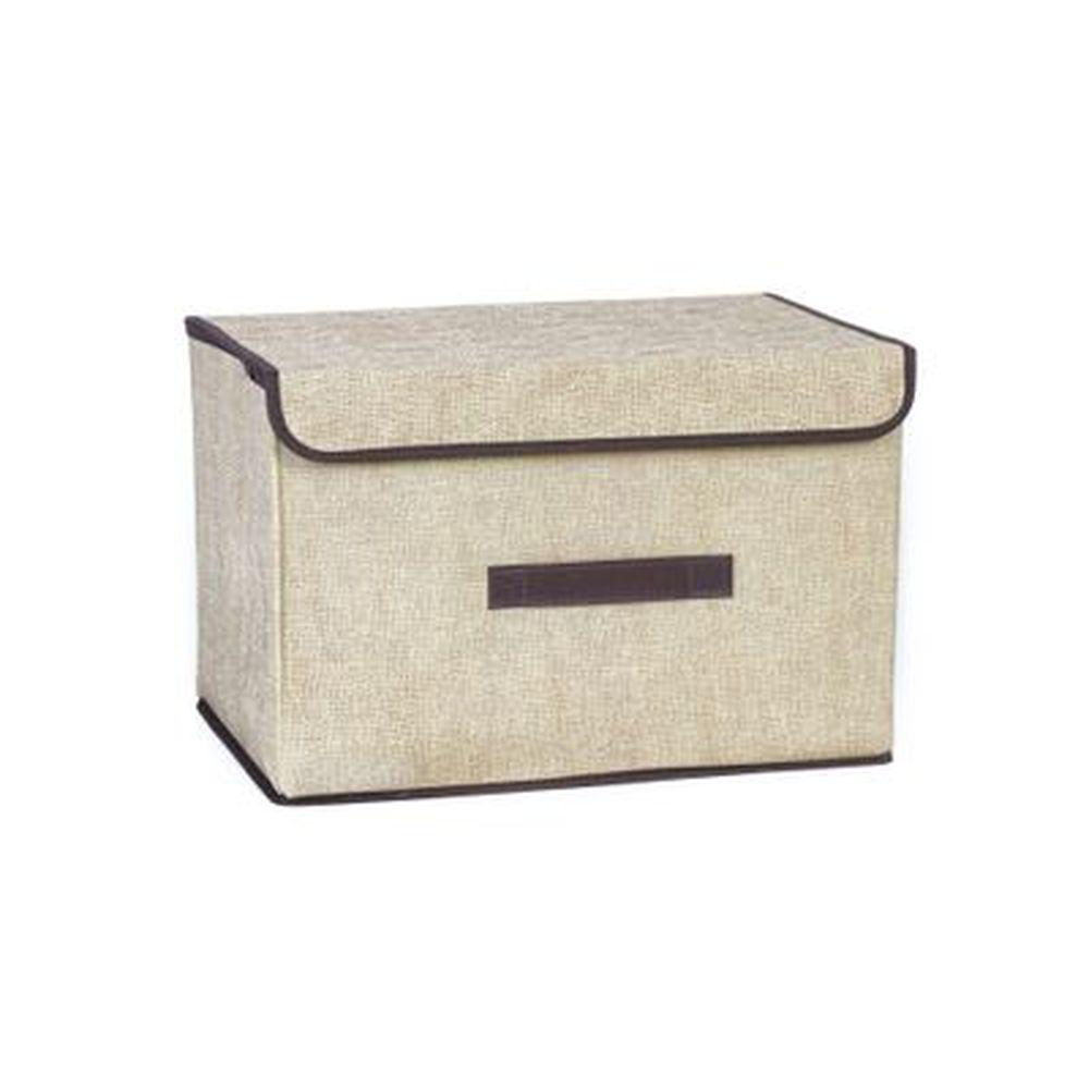Imitated Hemp Non-woven Fabric Folding Sundry Storage Box Portable Dustproof Storage Box Clothing Sorting Box.