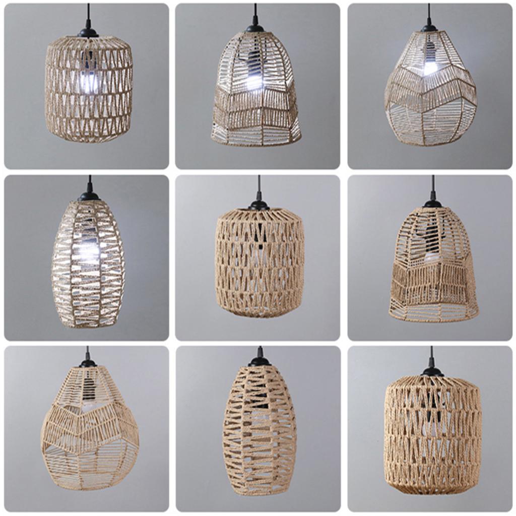 New Exquisite Handwoven Paper Rattan Pendant Lamp Shade - Beautifully Crafted Handmade Wicker Lampshade for Chandelier, Pendant