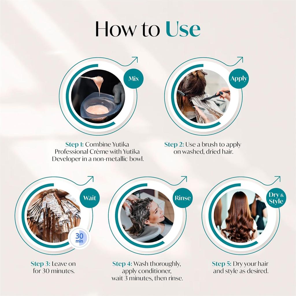 Yuthika Professional Hair Color Developer 30 Volume 9% 1L Salon-Grade Smooth Vibrant Hair Coloring