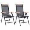 VidaXL Folding Garden Chairs 2 Pcs Aluminium and Textilene Black 41732