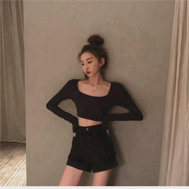 Женские белые джинсовые шорты с широкими штанинами - лето 2021 г. в корейском стиле