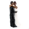 Romantic Resin Groom Kissing Bride Black Couple Figurine Cake Stand Topper