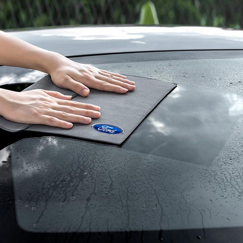 Plush Car Cleaning Towel Wipe Dry Cloth Absorb No Shed Lint Car Tools For Ford Raptor Fiesta Focus 2 3 4 Mondeo Ecosport Mustang Fusion