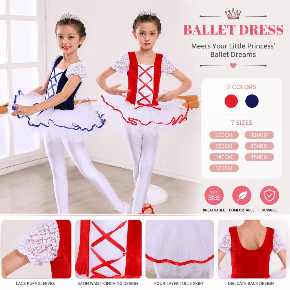 Cross Ribbon Ballet Costume Dress Velvet Kids Ballet Tutu Skirt Ballet Performance