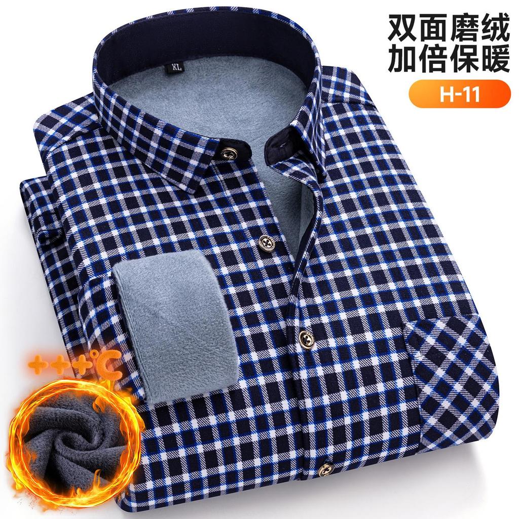 Новая мужская рубашка больших размеров 8XL 7XL 6XL, осенне-зимняя, флисовая, утолщенная, теплая, с длинным рукавом, в клетку, деловая, повседневная, приталенная, мужская одежда