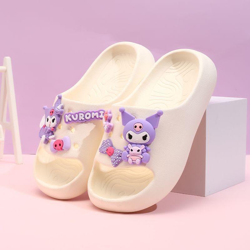 Милые летние тапочки с мультяшными персонажами для девочек с мягкой нескользящей подошвой из ЭВА разных цветов