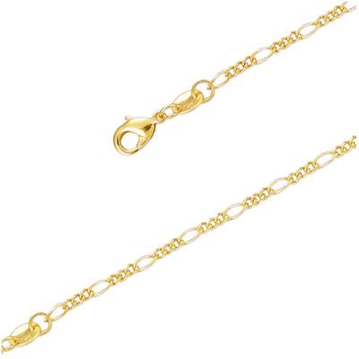 [Q8243] — Золотой ножной браслет «Фигаро» — 23 см 2 мм