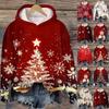 Women's Fashion Casual Long Sleeve Christmas Printed Hooded Sweatshirt