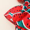 Милый летний набор для девочки: платье с открытыми плечами и арбузами и повязка на голову, размер для новорожденных