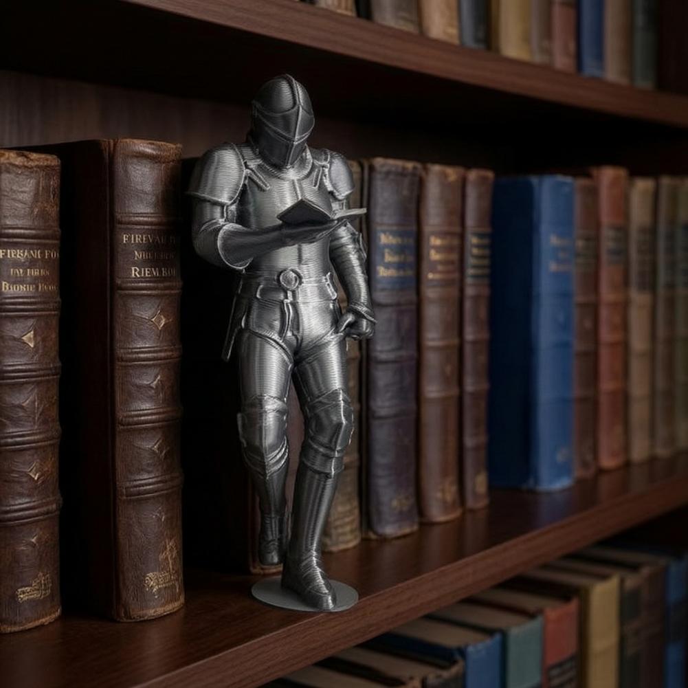 Knight Statue Knight Bookshelf Decor Armored Warrior Statue Gothic Fantasy Library Figurine Unique Desktop Ornament for Readers