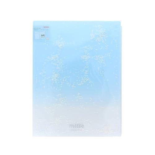 Sun-Star Stationery Clear File, A4 Size, with Sequins, Double-Page Opening Clear File, Blue Soda, S2174561