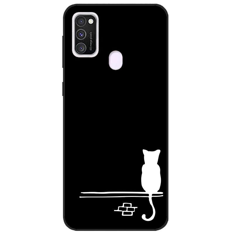 For Samsung M21 Case 6.4" Soft Silicon Cover For Samsung Galaxy M21 M 21 m215 Phone Back Bumper Funda black tpu case