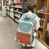 Nylon Lightweight Letter Backpack With Colorblock Design For Unisex Daily Use