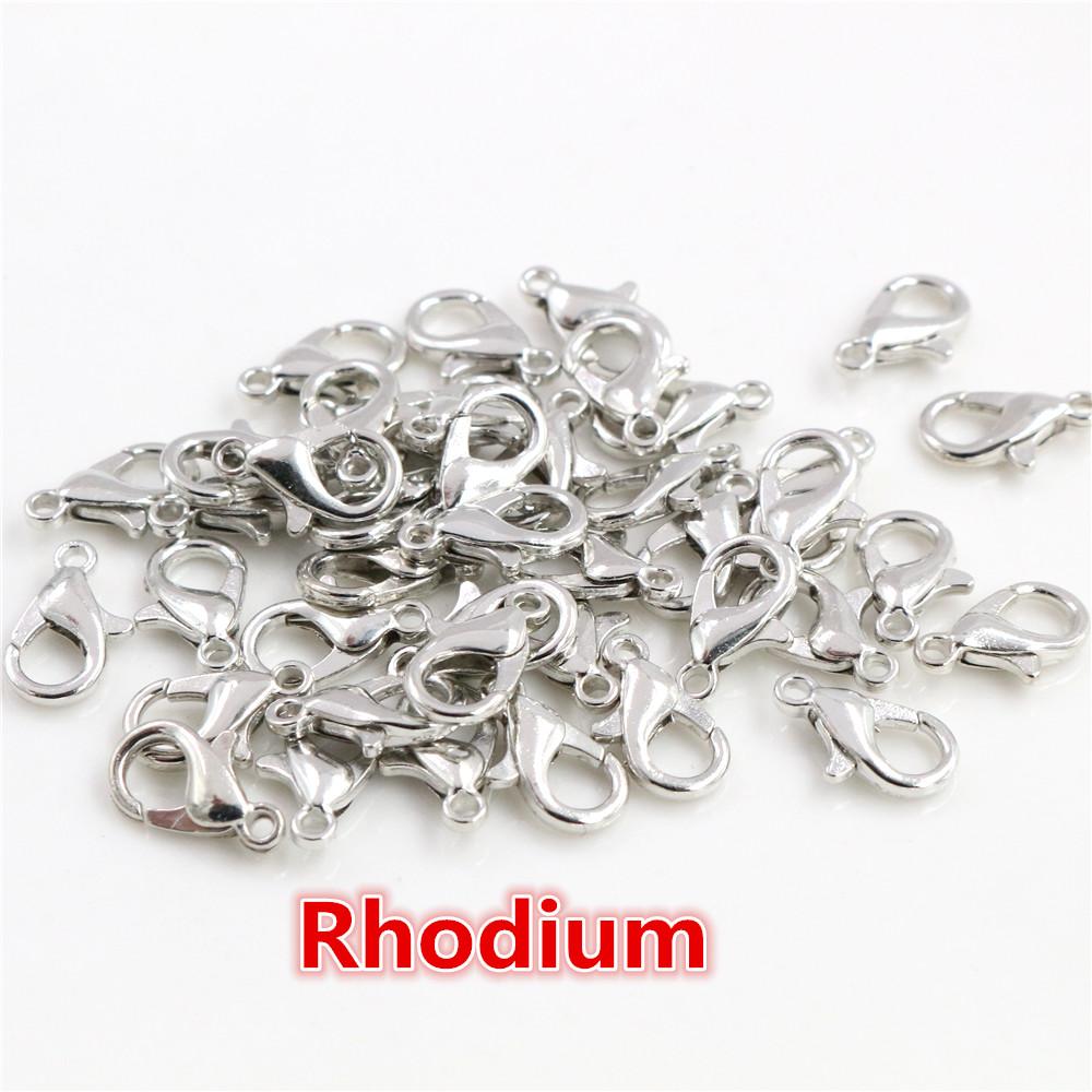 10x5mm/12x6mm/14x7mm/16x8mm 9 Colors Plated Fashion Jewelry Findings,Alloy Lobster Clasp Hooks for Necklace&Bracelet Chain DIY