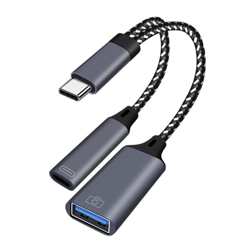 USB C Y-кабель OTG-адаптер USB C на USB OTG разветвитель Поддержка быстрой зарядки Высокоскоростная синхронизация данных Подключение клавиатур