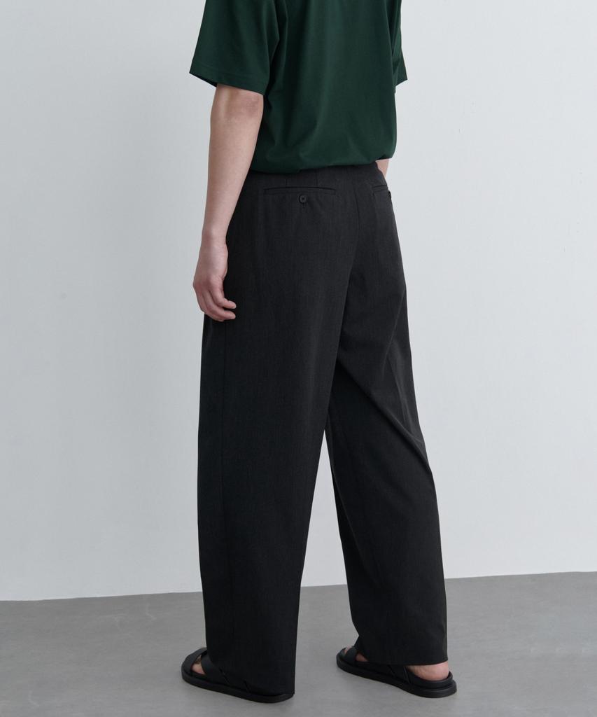MUSINSA STANDARD Super Wide Hidden Banding Slacks [Charcoal Gray]