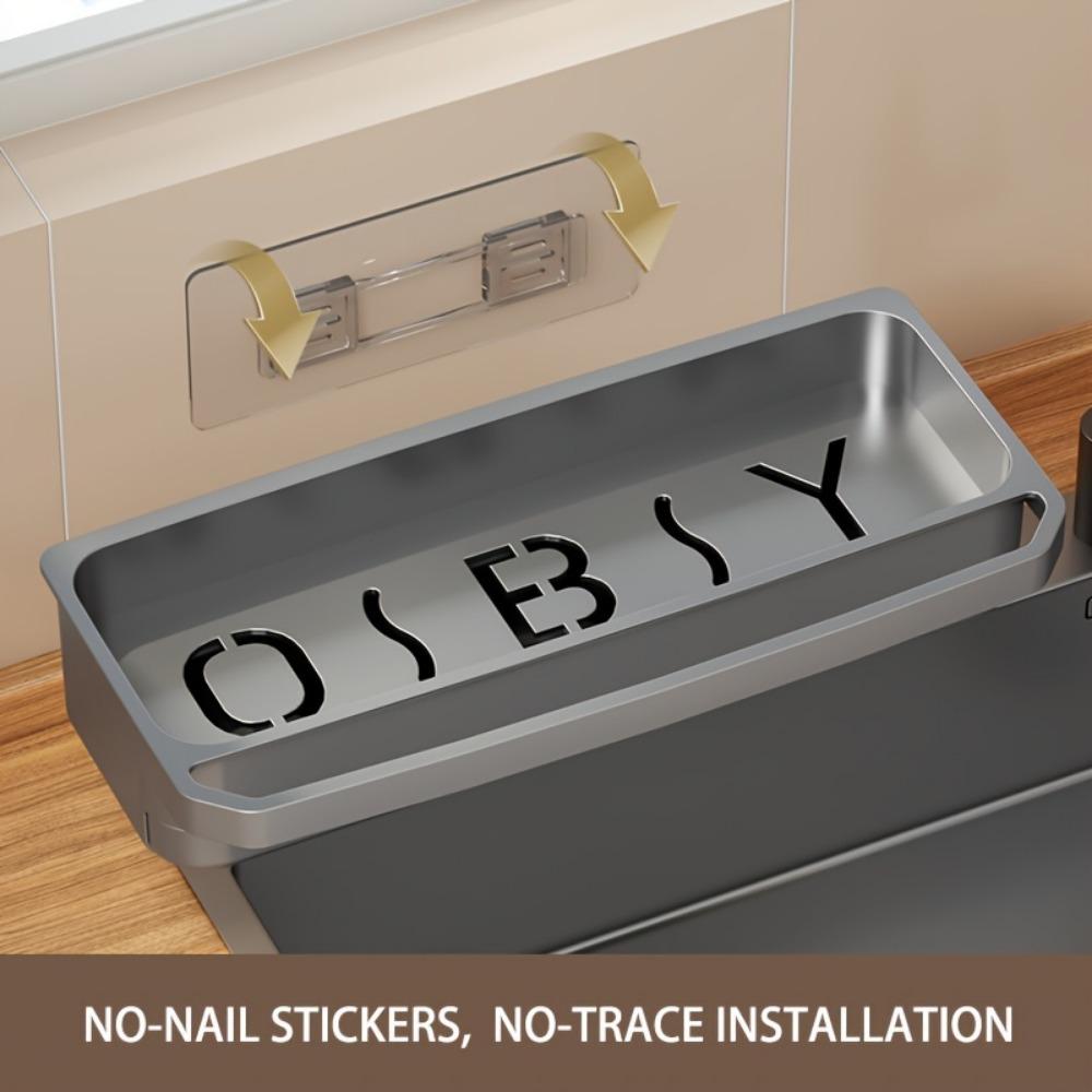 Бытовая полка для слива посуды Полка для крана для раковины Полка для хранения моющих средств без проколов